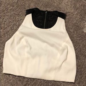 White and black Express crop top